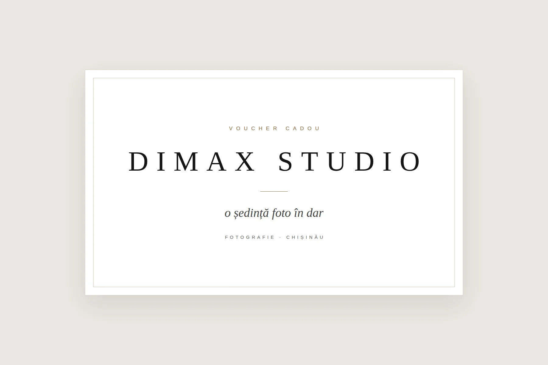 Voucher cadou DIMAX STUDIO pentru o ședință foto